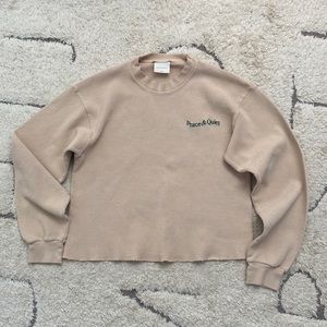 Museum of peace and quiet waffle knit long sleeve size small